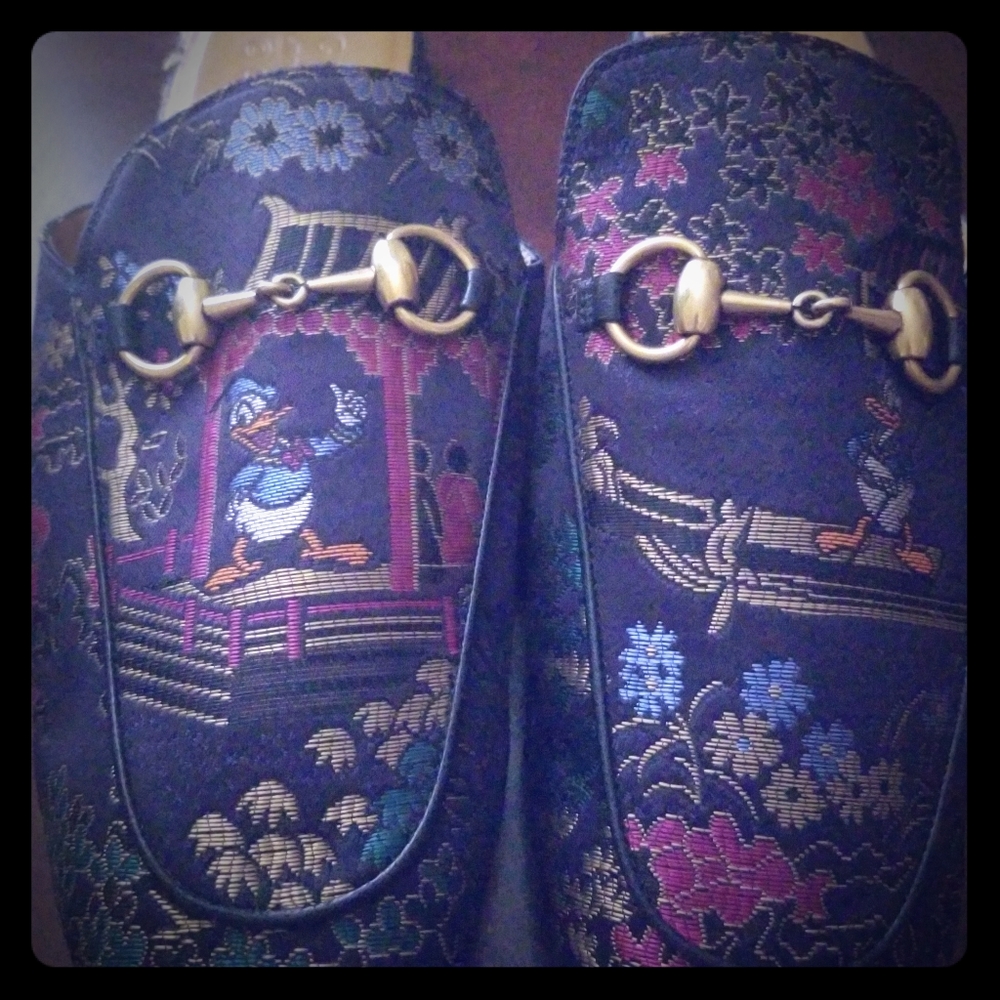 Gucci Princetown jacquard slipper with Donald Duck